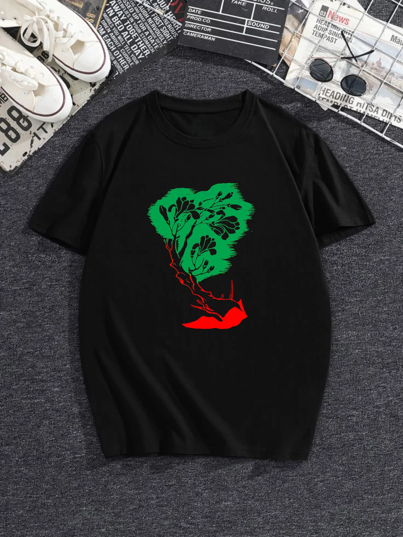 Women's T-shirts Chinese style Harajuku four seasons Vintage Casual 100% cotton Green Leaf Red Stem printed tee Crewneck Chri
Women's T-shirts Chinese style Harajuku four seasons Vintage Casual 100% cotton Green Leaf Red Stem printed tee Crewneck Chri