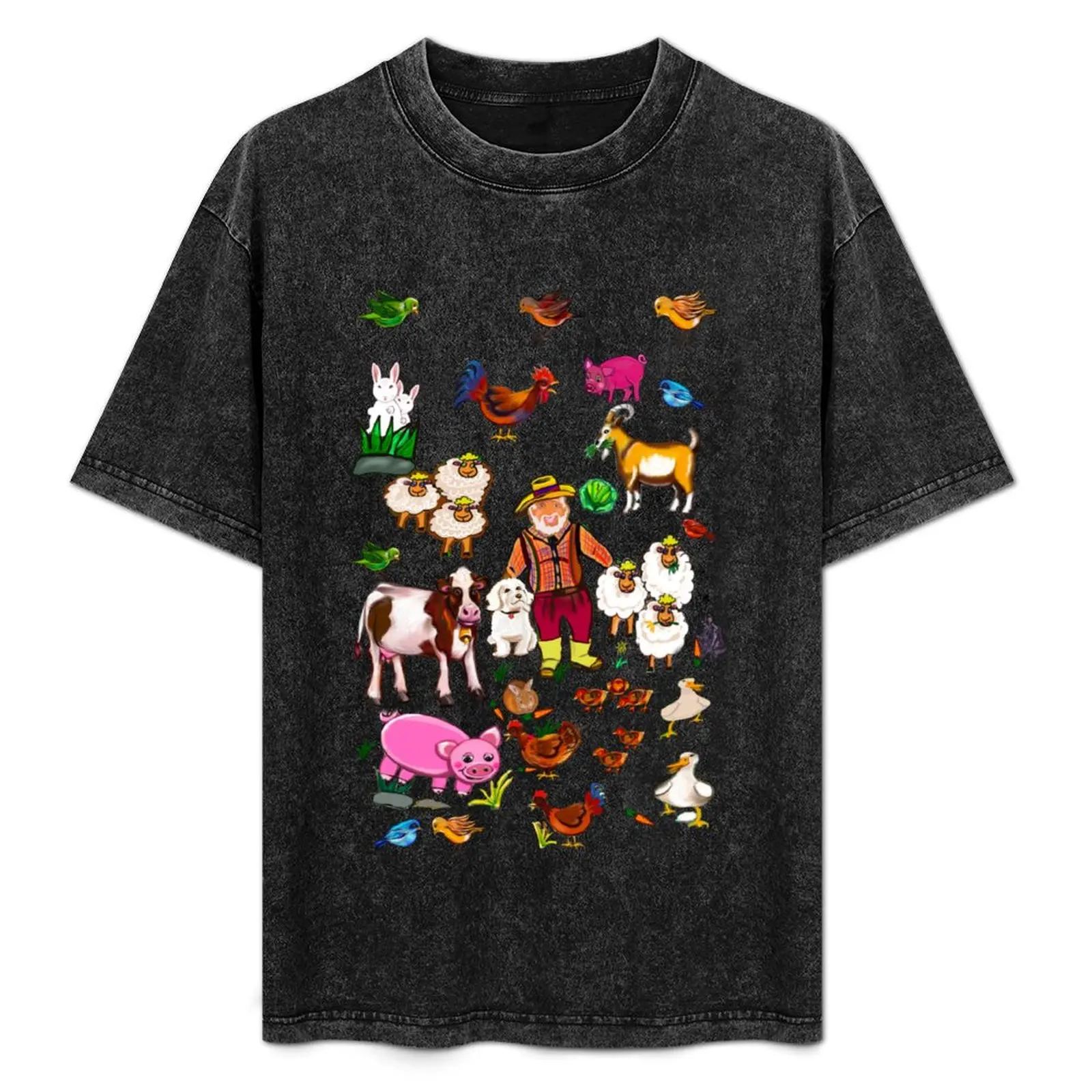 Cute Animals - Farmer on farm with dog, cow, duck, sheep,chickens,rabbits, pig,birds T-Shirt Relaxed Casual Short Sleeve Tee
Cute Animals - Farmer on farm with dog, cow, duck, sheep,chickens,rabbits, pig,birds T-Shirt Relaxed Casual Short Sleeve Tee