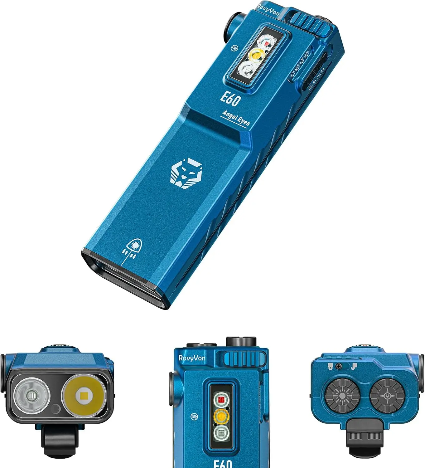 1500 Lumens Rechargeable EDC Flashlight with Green, UV, Red & White LEDs for Camping Hiking Emergencies in Aqua Blue
1500 Lumens Rechargeable EDC Flashlight with Green, UV, Red & White LEDs for Camping Hiking Emergencies in Aqua Blue