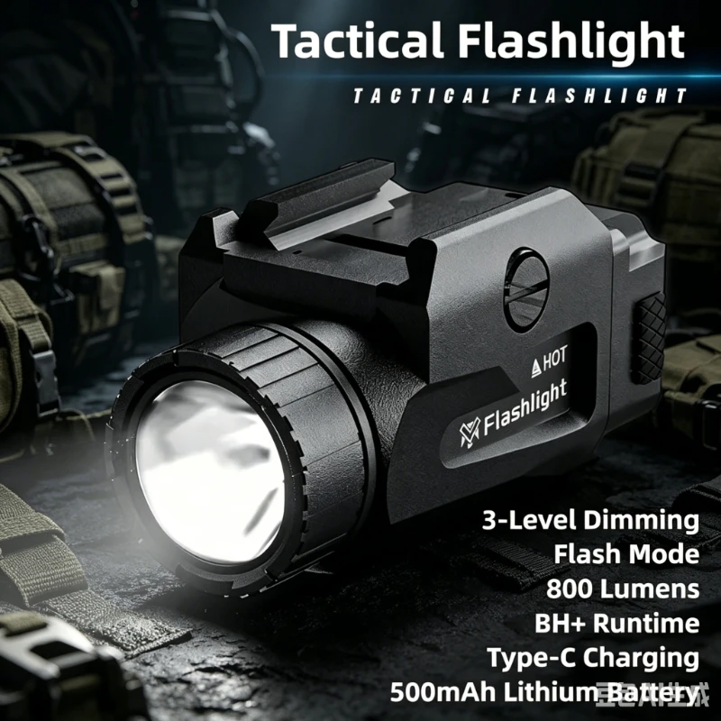 New 800LM Tactical LED Light 4 Mode USB Rechargeable Quick Release Fit Picatinny Rail for Outdoor Sport Wargame Model Parts
New 800LM Tactical LED Light 4 Mode USB Rechargeable Quick Release Fit Picatinny Rail for Outdoor Sport Wargame Model Parts