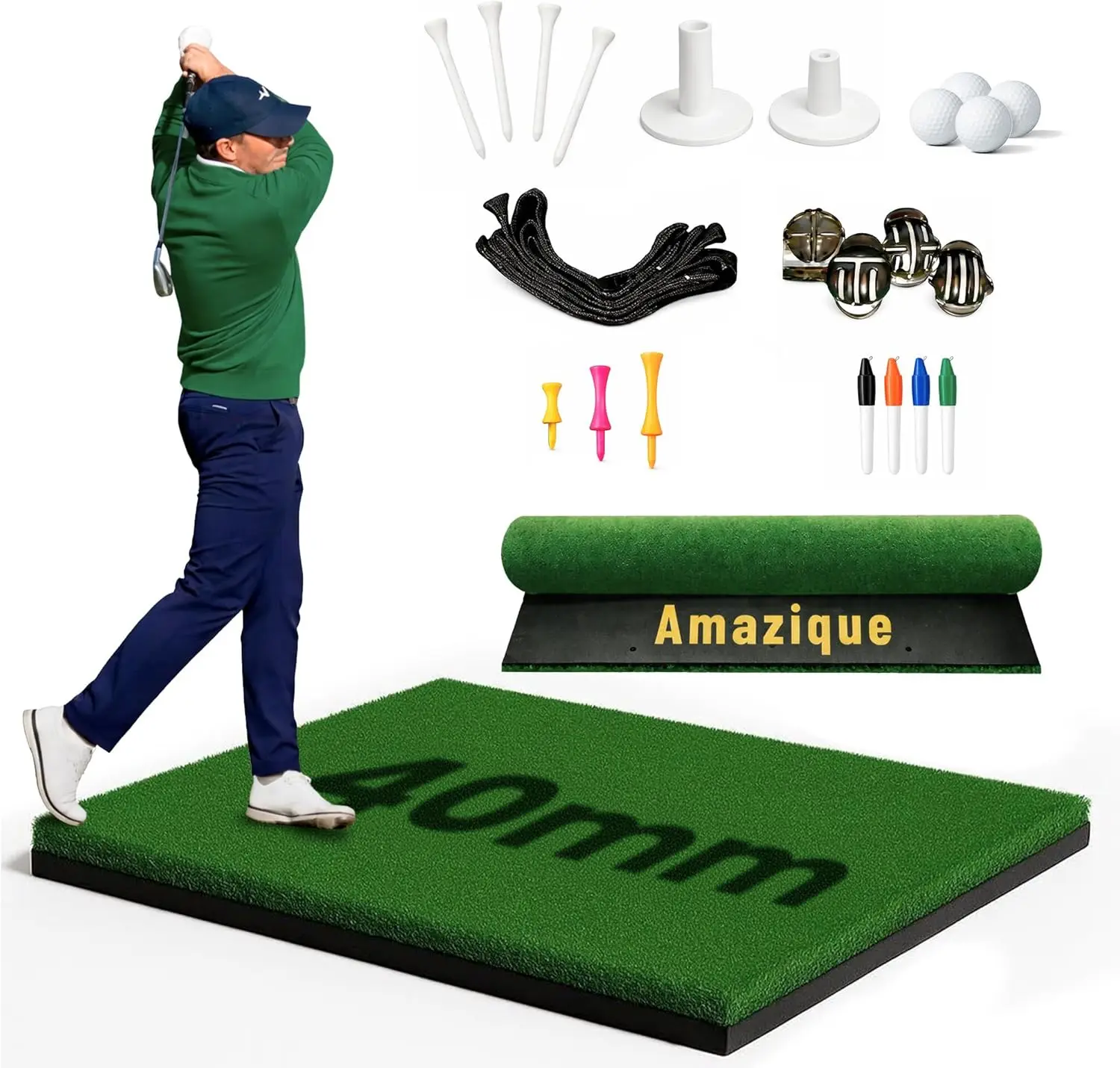 Premium Golf Hitting Mat 5x4 ft, 40mm Cushioned Turf for Joint-Friendly Indoor & Outdoor Practice, Trusted by PGA Pro, Includes
Premium Golf Hitting Mat 5x4 ft, 40mm Cushioned Turf for Joint-Friendly Indoor & Outdoor Practice, Trusted by PGA Pro, Includes