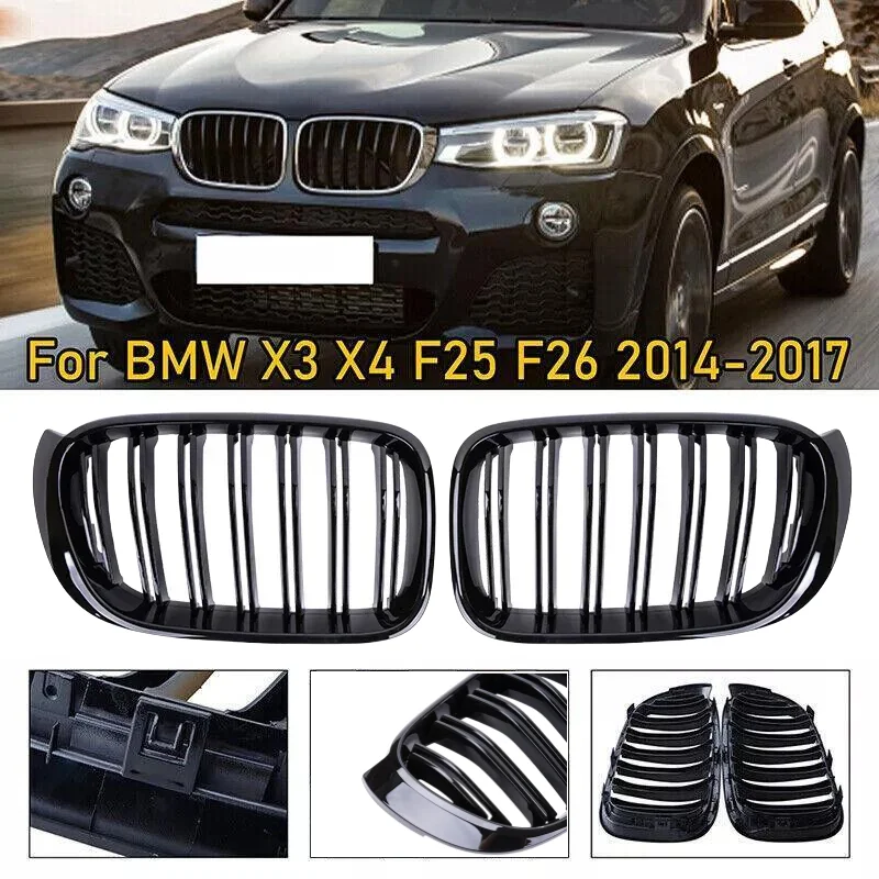 Для BMW X3 X4 F25 F26 2014-2017 автомобильная спортивная решетка с двойной линией, глянцевый черный передний бампер, гоночная решетка для почек, аксессуары
Для BMW X3 X4 F25 F26 2014-2017 автомобильная спортивная решетка с двойной линией, глянцевый черный передний бампер, гоночная решетка для почек, аксессуары