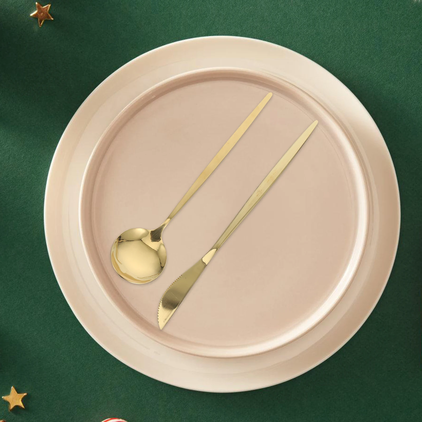 1 Golden Cutlery Set Stainless Steel Flatware Elegant Silverware For Home Kitchen Hotel Restaurant Fork Spoon Knife Tableware
1 Golden Cutlery Set Stainless Steel Flatware Elegant Silverware For Home Kitchen Hotel Restaurant Fork Spoon Knife Tableware