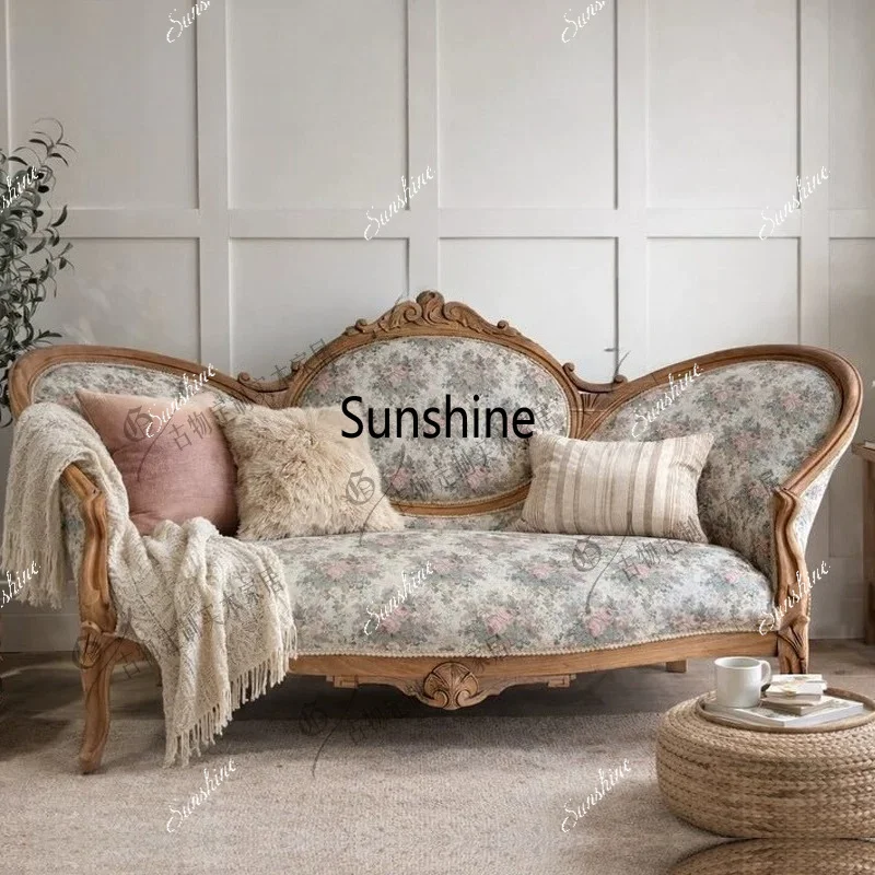 French retro solid wood living room carved fabric wabi sabi wind floral sofa
French retro solid wood living room carved fabric wabi sabi wind floral sofa