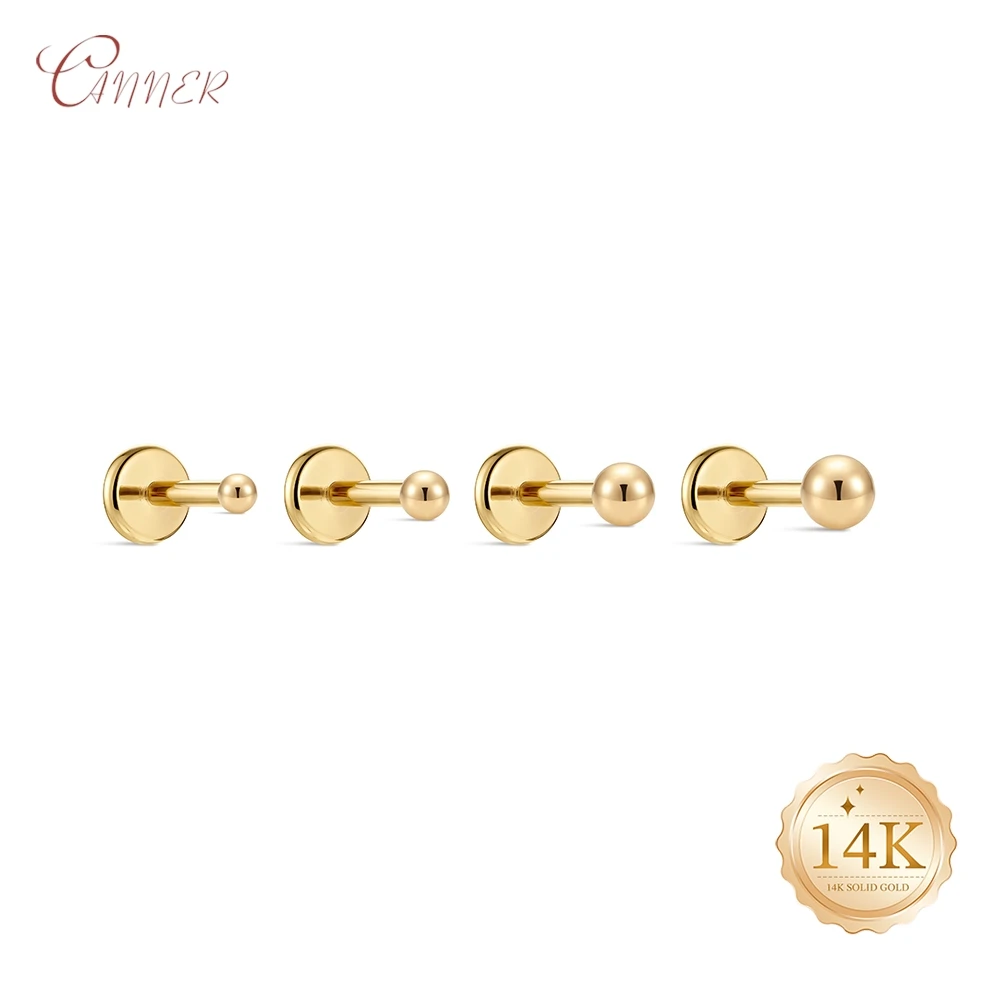 CANNER 14K Solid Gold Mini Earrings For Women Classic Smooth Round Ball Cartilage Spiral Piercing Earrings Personalitie Gifts
CANNER 14K Solid Gold Mini Earrings For Women Classic Smooth Round Ball Cartilage Spiral Piercing Earrings Personalitie Gifts