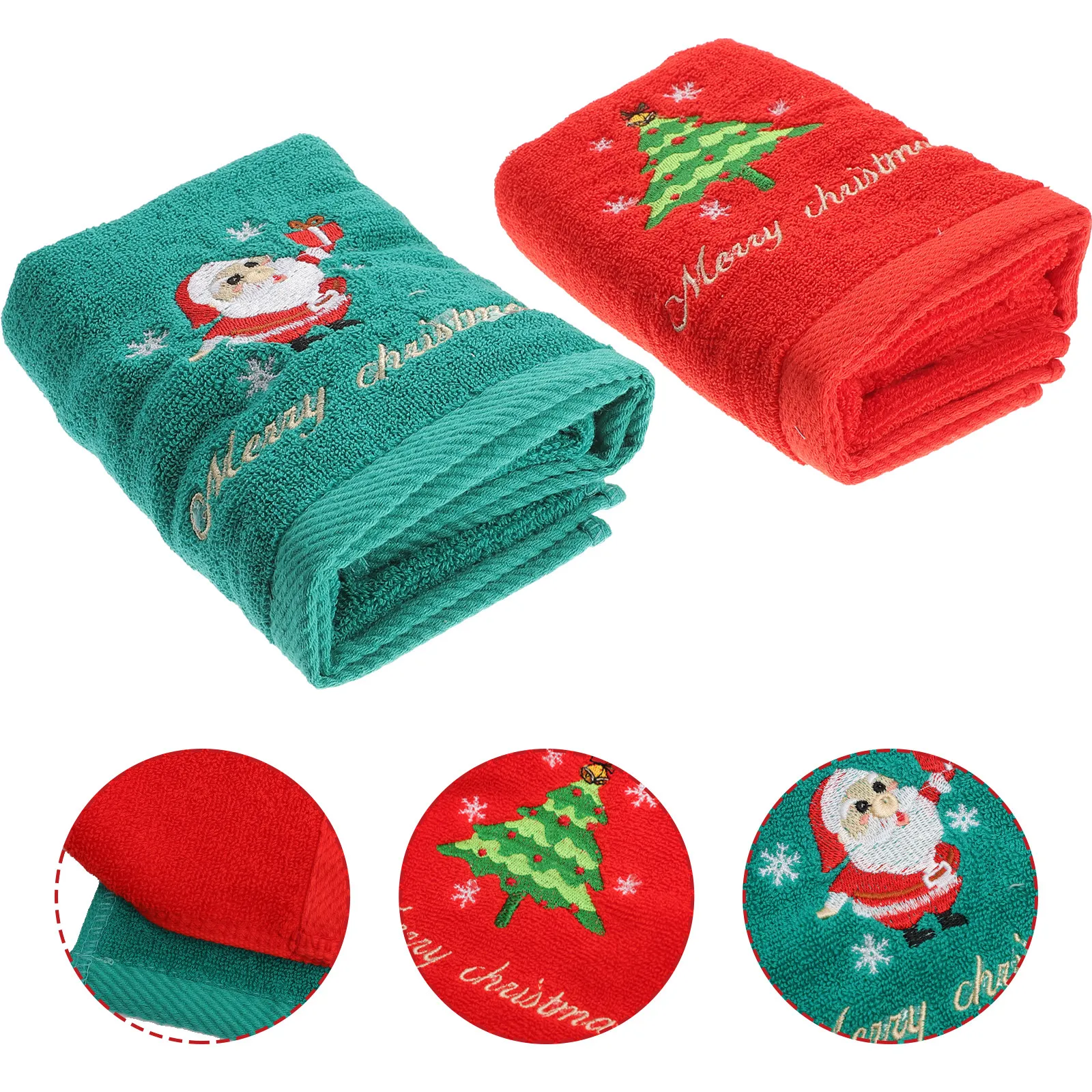2Pcs Cotton Embroidered Christmas Towels Soft Supple Absorbent Hand Face Towels Decorative Xmas Gifts Holiday Party
2Pcs Cotton Embroidered Christmas Towels Soft Supple Absorbent Hand Face Towels Decorative Xmas Gifts Holiday Party