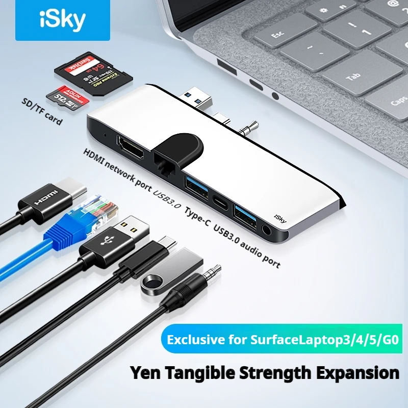 Док-станция для ноутбука iSky 4K HDMI для Microsoft Surface 3/4/5/go RJ45 Type-C USB-концентратор 3,5 мм аудиопорт, аксессуары для док-станции
Док-станция для ноутбука iSky 4K HDMI для Microsoft Surface 3/4/5/go RJ45 Type-C USB-концентратор 3,5 мм аудиопорт, аксессуары для док-станции