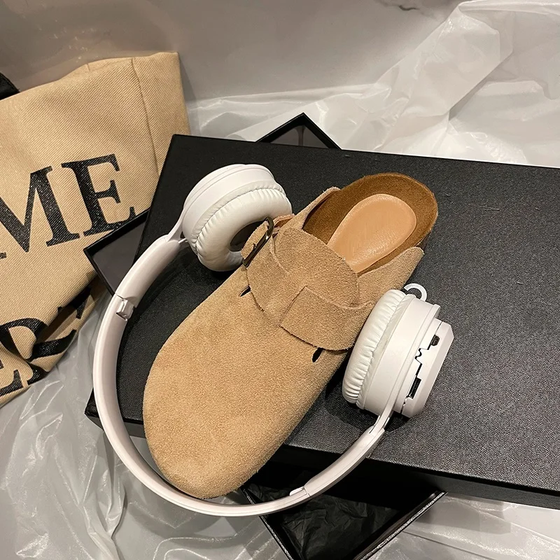 Spring Simple Shoes Woman Real Leather Cowsuede Women Flats Basic Style Mules Girls Big Toe Mullers Buckle Slippers Daily Wear
Spring Simple Shoes Woman Real Leather Cowsuede Women Flats Basic Style Mules Girls Big Toe Mullers Buckle Slippers Daily Wear
