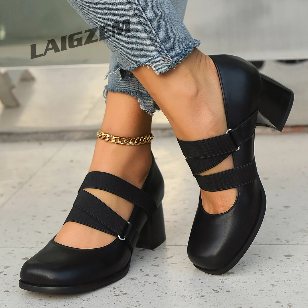LAIGZEM Women Pumps 5CM Heels Elastic Band Faux Leather Spring Summer Dress Female Ladies Shoes Woman Big Size 34 44 46 47
LAIGZEM Women Pumps 5CM Heels Elastic Band Faux Leather Spring Summer Dress Female Ladies Shoes Woman Big Size 34 44 46 47