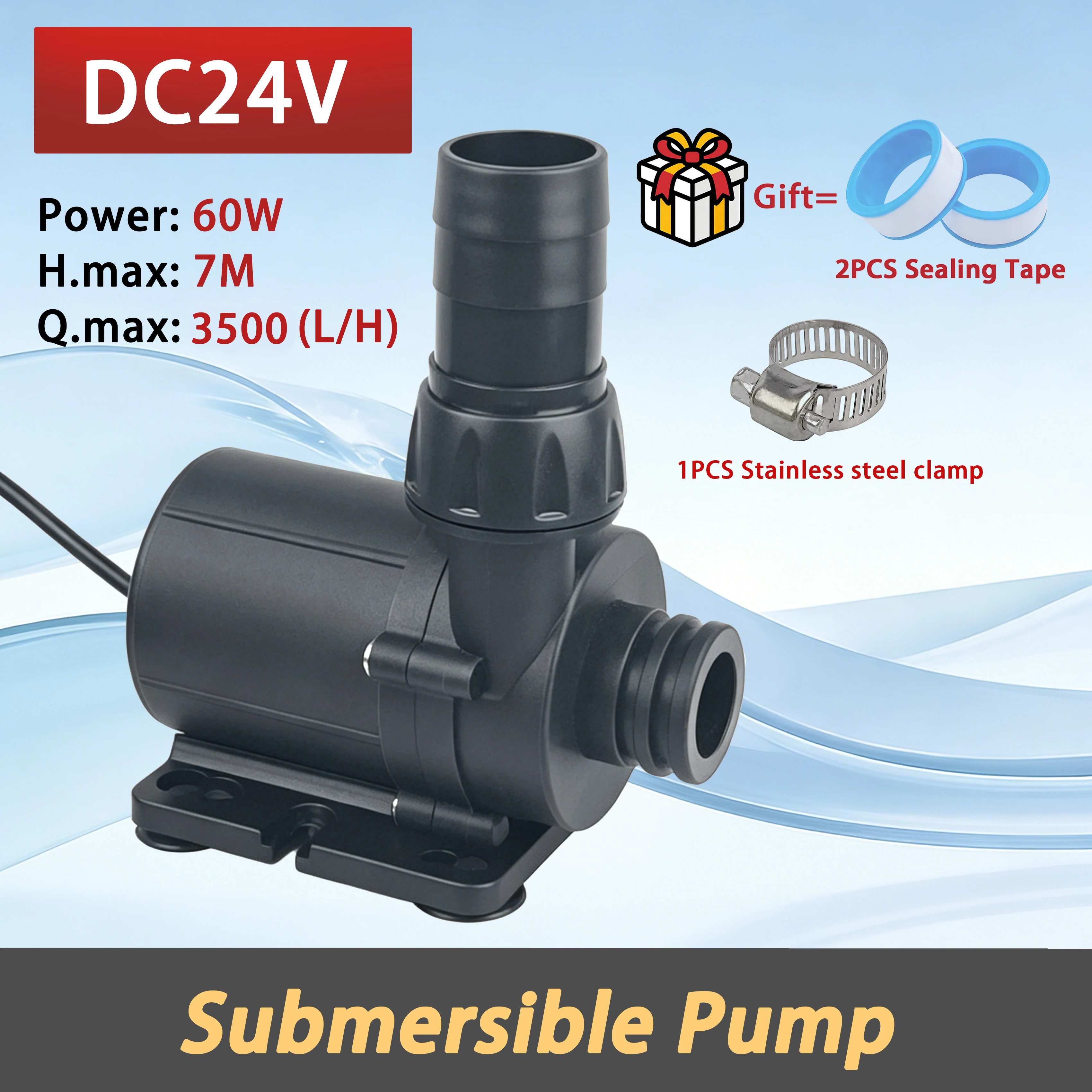 DC Brushless Direct-flow Aquarium Submersible Pump, Silent Water Circulation Filter Pump, Suction Pump, Booster Pump
DC Brushless Direct-flow Aquarium Submersible Pump, Silent Water Circulation Filter Pump, Suction Pump, Booster Pump