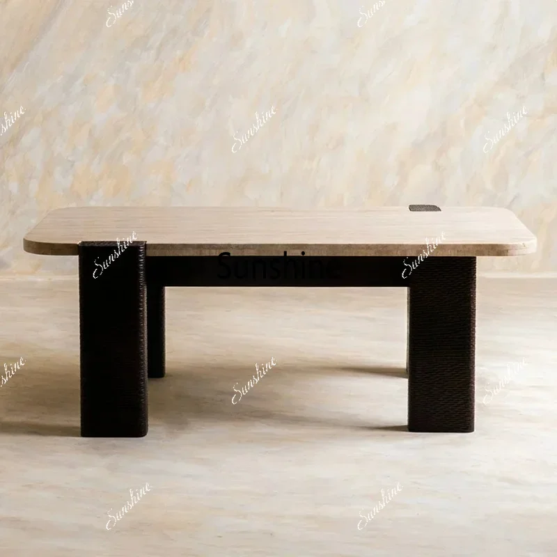 Nordic retro small apartment solid wood carving flower rectangular tea table
Nordic retro small apartment solid wood carving flower rectangular tea table