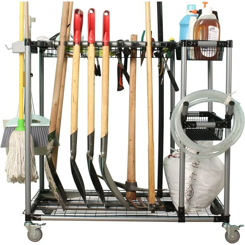 Multifunctional garden tool cart with wheels and casters for easy mobility and can accommodate long tools and seeds
Multifunctional garden tool cart with wheels and casters for easy mobility and can accommodate long tools and seeds