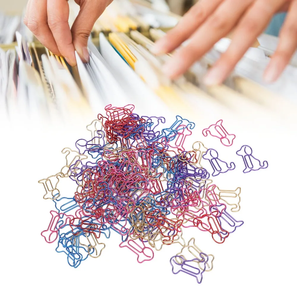 100PCS Dog Shaped Animal Bookmarks Clip Multifunctional Iron Wire Paperclip 31*26mm Multi Colors Cute Paper Clip Office Supplies
100PCS Dog Shaped Animal Bookmarks Clip Multifunctional Iron Wire Paperclip 31*26mm Multi Colors Cute Paper Clip Office Supplies
