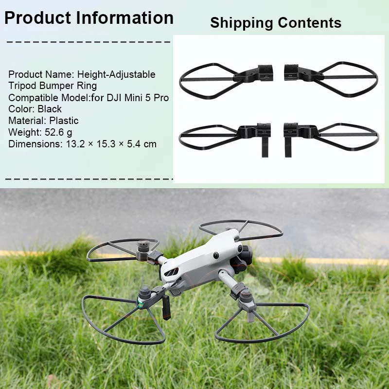 Propeller Guard for DJI Mini 5 Pro Drone Protective Bumper Ring Anti-Collision Impact Bumper Guards with Heightened Tripod
Propeller Guard for DJI Mini 5 Pro Drone Protective Bumper Ring Anti-Collision Impact Bumper Guards with Heightened Tripod