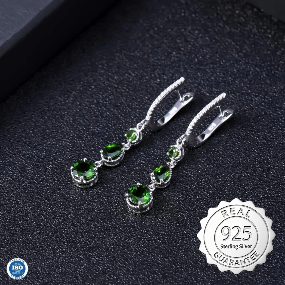 Natural Chrome Diopside 925 Sterling Silver Drop Earrings Modern Wedding Jewelry for Women
Natural Chrome Diopside 925 Sterling Silver Drop Earrings Modern Wedding Jewelry for Women