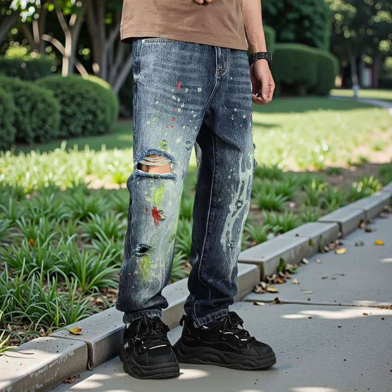 American Graffiti High Street Trendy Brand Printed Hand drawn Jeans for Men, Loose Straight Tube, Sagging, Handsome Pants
American Graffiti High Street Trendy Brand Printed Hand drawn Jeans for Men, Loose Straight Tube, Sagging, Handsome Pants