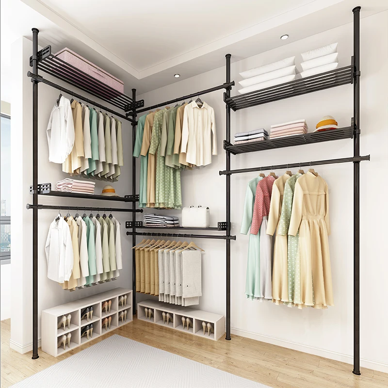 Stand tall and upright clothes rack floor-to-floor bedroom storage rack corner coat rack in cloakroom
Stand tall and upright clothes rack floor-to-floor bedroom storage rack corner coat rack in cloakroom