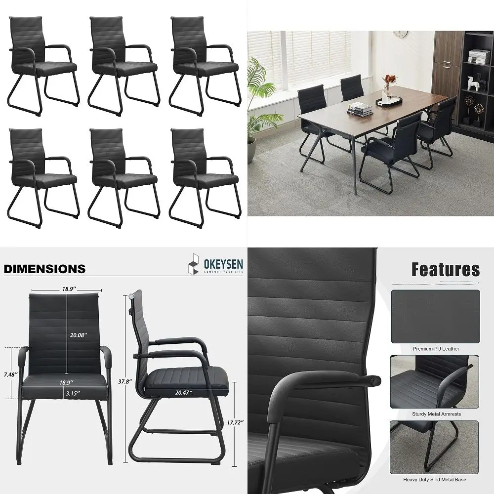 No Wheels Conference Room Chairs Set of 8, Stackable Office Guest Reception Chair with Armrests, Mesh Back Waiting Room Chairs
No Wheels Conference Room Chairs Set of 8, Stackable Office Guest Reception Chair with Armrests, Mesh Back Waiting Room Chairs