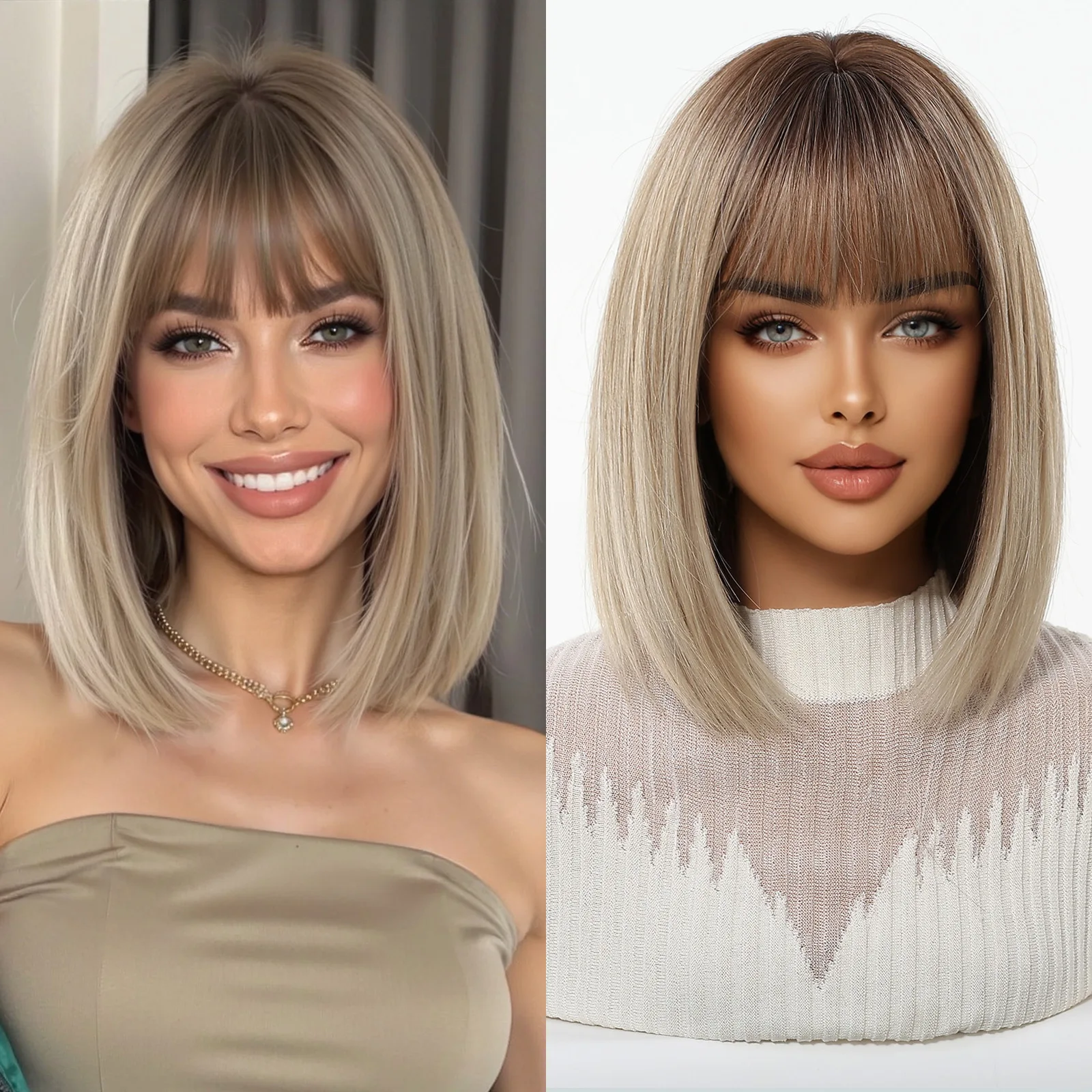 New Women's Synthetic Wig - Bob Cut Full Head Cap Short Straight Hair Natural Full Top Style
New Women's Synthetic Wig - Bob Cut Full Head Cap Short Straight Hair Natural Full Top Style