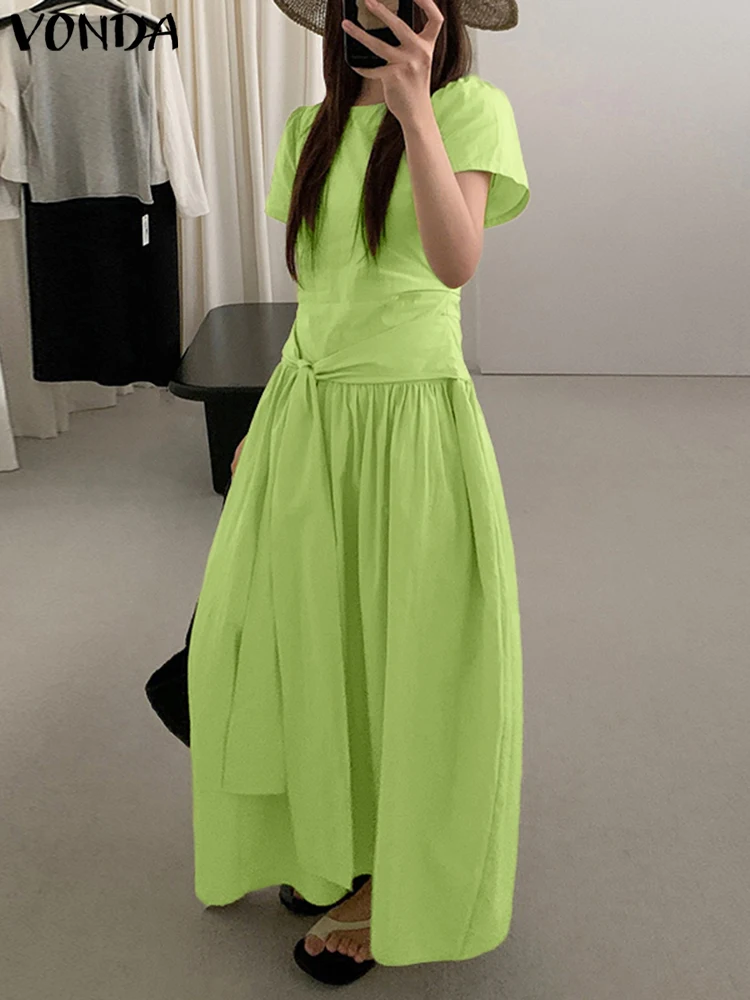 VONDA Elegant Long Maxi Dress Women Summer Sundress 2025 Fashion Bandage Casual Solid Color Party Holiday Vestidos Overszie Robe 
VONDA Elegant Long Maxi Dress Women Summer Sundress 2025 Fashion Bandage Casual Solid Color Party Holiday Vestidos Overszie Robe