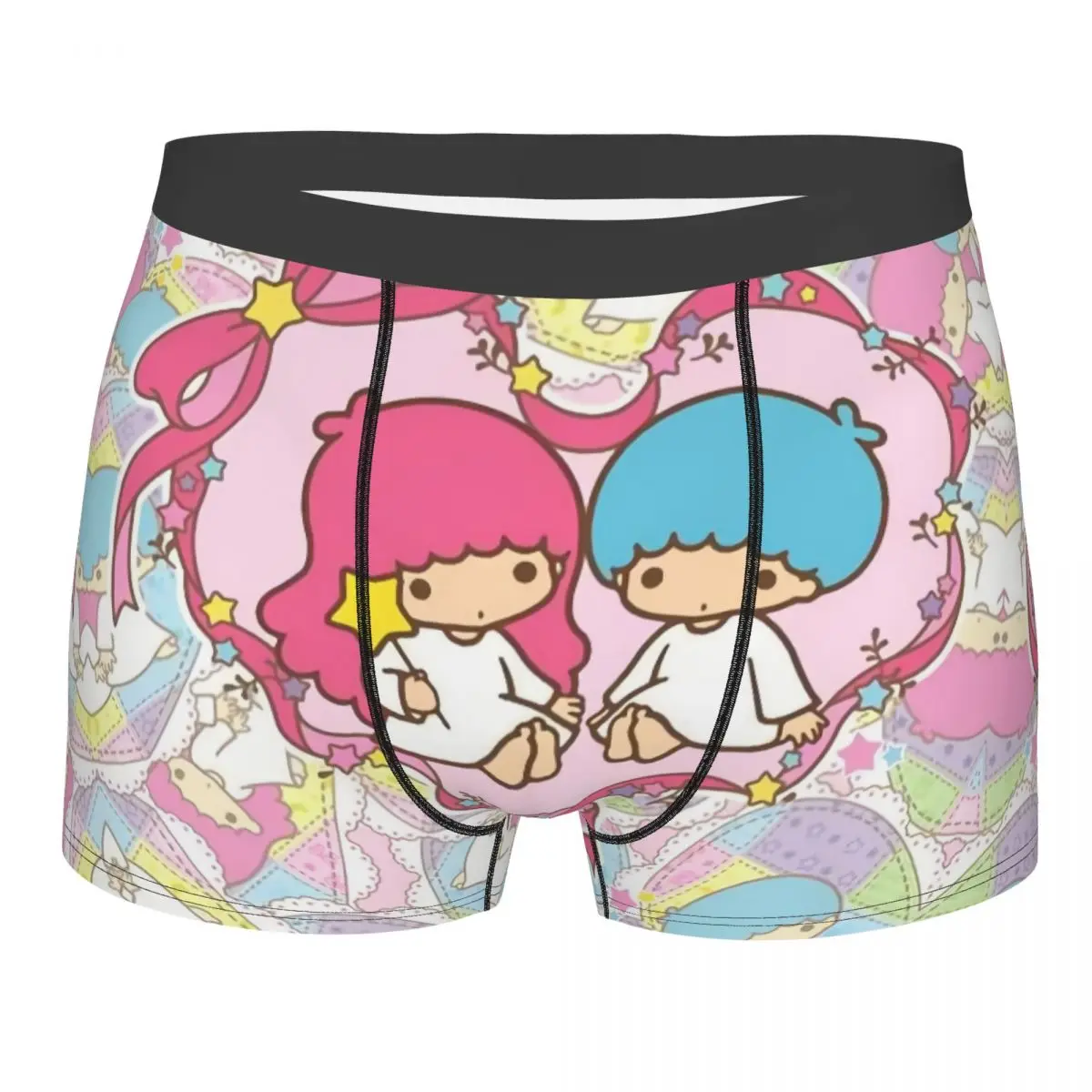 Пользовательские Little Twin Stars Sanrio мультфильм Кики Лала нижнее белье мужские эластичные трусы-боксеры шорты мягкие трусы для мужчин
Пользовательские Little Twin Stars Sanrio мультфильм Кики Лала нижнее белье мужские эластичные трусы-боксеры шорты мягкие трусы для мужчин