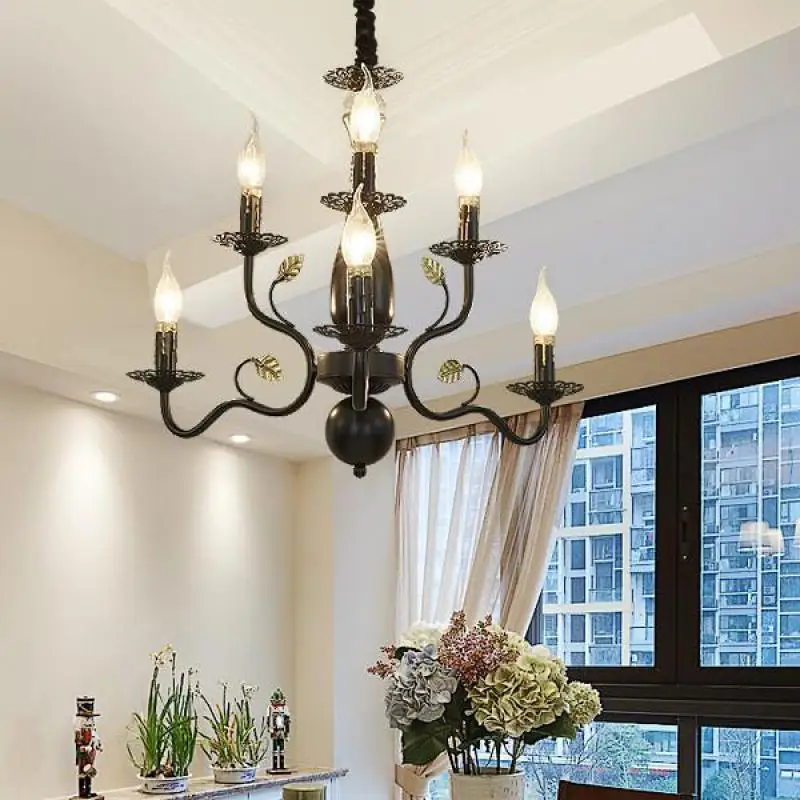 American Industrial wrought Iron LED Chandelier light for Kitchen Bar dining Room vintage Gold Black candle bulb daily lighting
American Industrial wrought Iron LED Chandelier light for Kitchen Bar dining Room vintage Gold Black candle bulb daily lighting