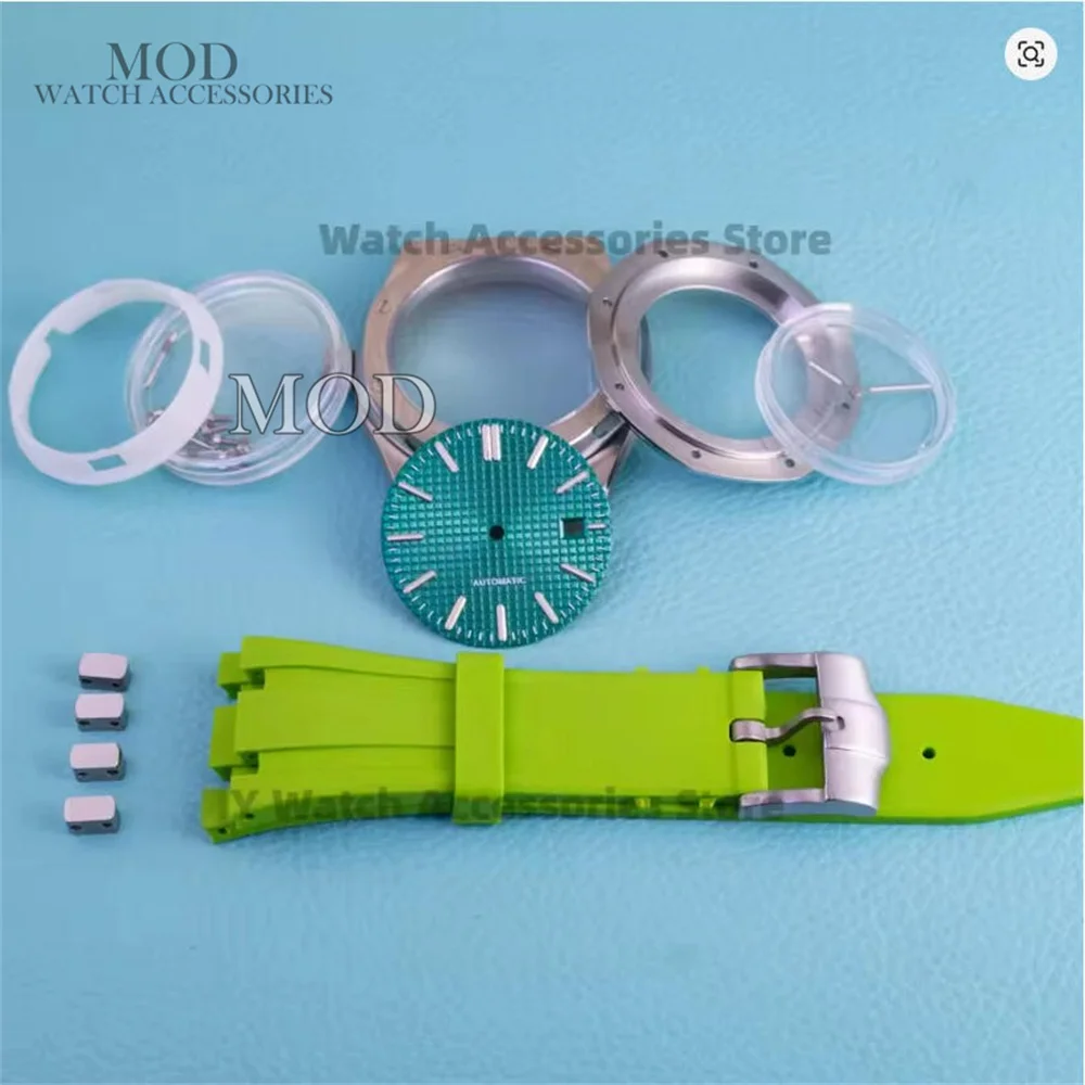 41mm NH35 Case Rubber Strap 31.8mm Dial Hands 10ATM Waterproof MOD Case Sapphire Crystal for NH35 NH36 Movement Royal Oak Case
41mm NH35 Case Rubber Strap 31.8mm Dial Hands 10ATM Waterproof MOD Case Sapphire Crystal for NH35 NH36 Movement Royal Oak Case