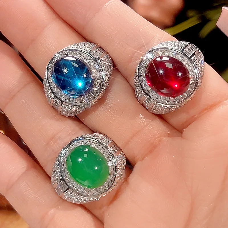 Vintage 10*12mm Ruby Sapphire Rings for Women Gemstone Lab Diamond Cocktail Party Fine Jewelry Accessories
Vintage 10*12mm Ruby Sapphire Rings for Women Gemstone Lab Diamond Cocktail Party Fine Jewelry Accessories