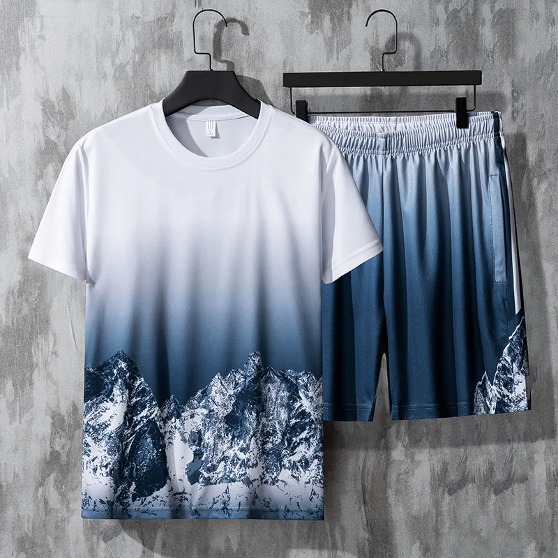 Casual set, men's sports gradient set, unisex Instagram trend, summer gradient T-shirt, popular summer shorts, men's loose and b
Casual set, men's sports gradient set, unisex Instagram trend, summer gradient T-shirt, popular summer shorts, men's loose and b