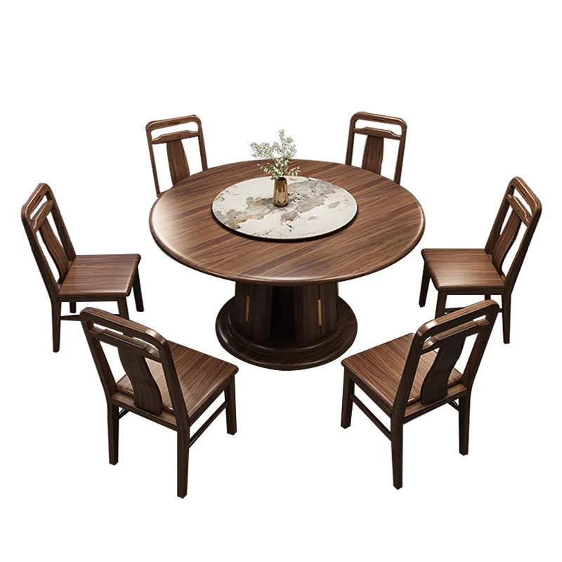 New Chinese-style all-solid wood round dining table and chair combination size apartment 10 people 12 people with turntable
New Chinese-style all-solid wood round dining table and chair combination size apartment 10 people 12 people with turntable