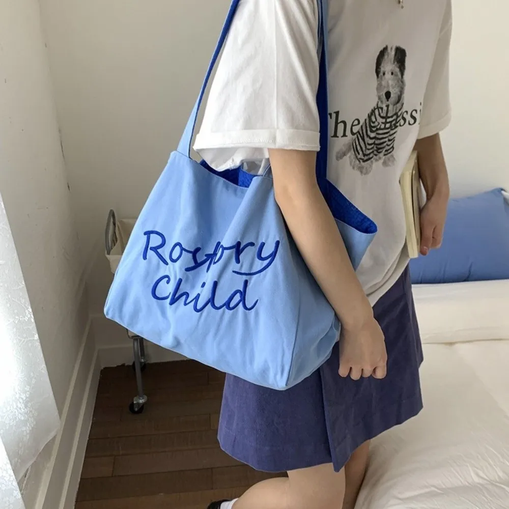 Solid Color Double-sided Tote Bag Letter Embroidery Large Capacity Canvas Shoulder Bag Casual Versatile Women's Handbag Female
Solid Color Double-sided Tote Bag Letter Embroidery Large Capacity Canvas Shoulder Bag Casual Versatile Women's Handbag Female