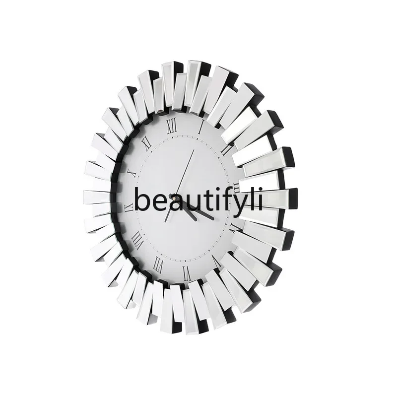 Modern light luxury fashion simple round glass mirror high value wall clock living room wall decoration electronic clock
Modern light luxury fashion simple round glass mirror high value wall clock living room wall decoration electronic clock