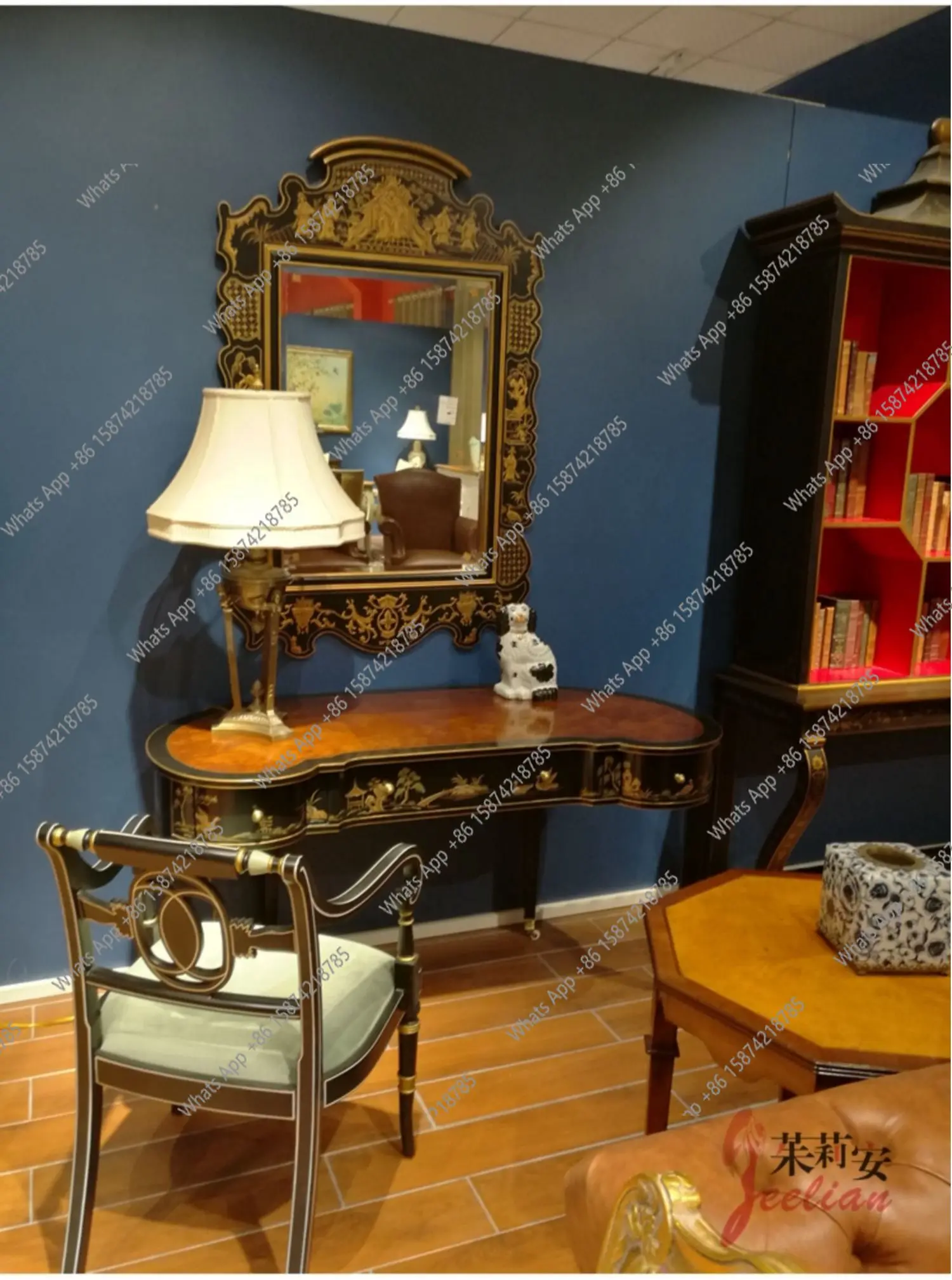 French luxury painted solid wood birch European neoclassical heavy industry black oval waist 1.4 meters painting desk
French luxury painted solid wood birch European neoclassical heavy industry black oval waist 1.4 meters painting desk