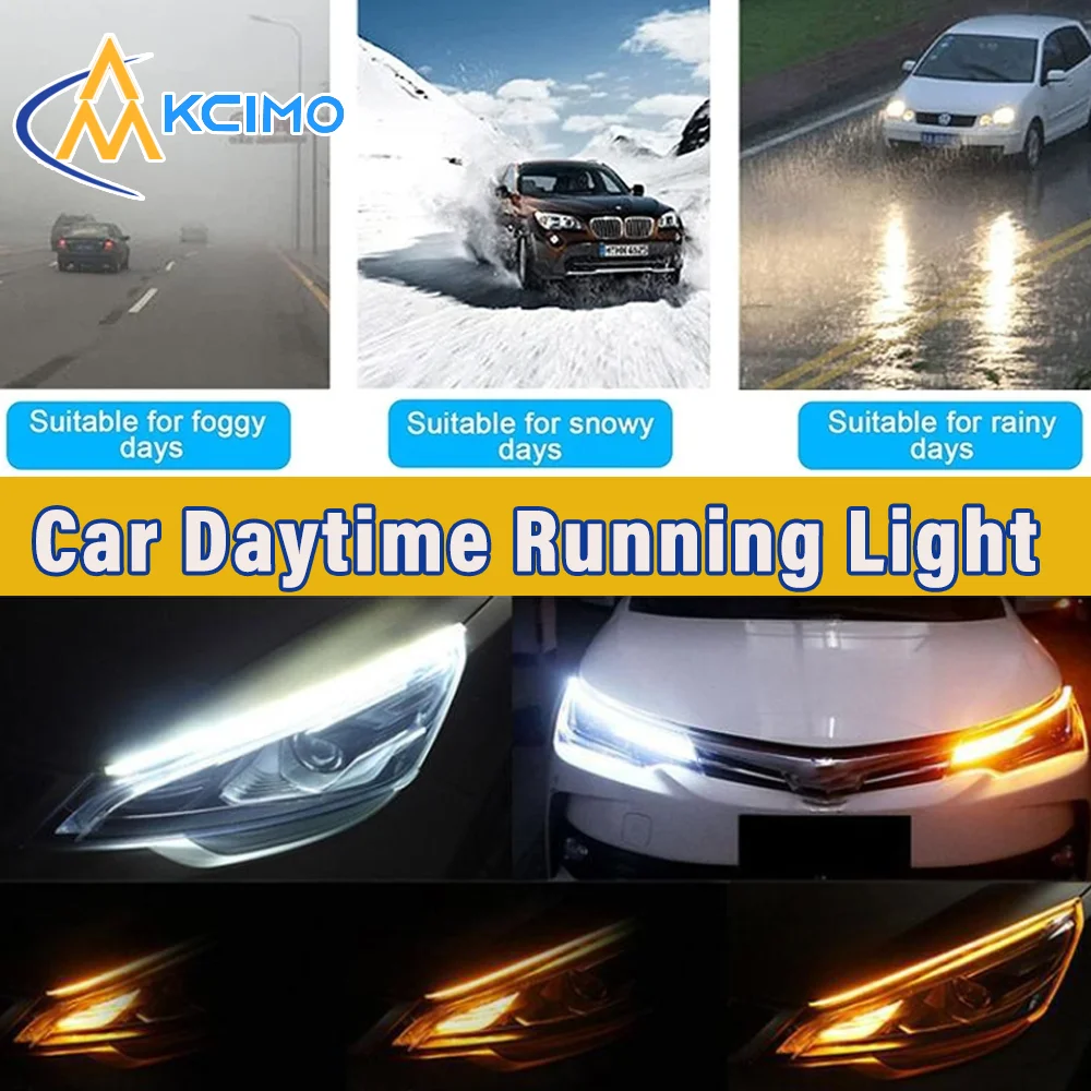 Long Lifespan 12V Start Scan LED DRL Car Daytime Running Light Flexible for Car Headlights White Turn Signal Yellow Flow Lights
Long Lifespan 12V Start Scan LED DRL Car Daytime Running Light Flexible for Car Headlights White Turn Signal Yellow Flow Lights
