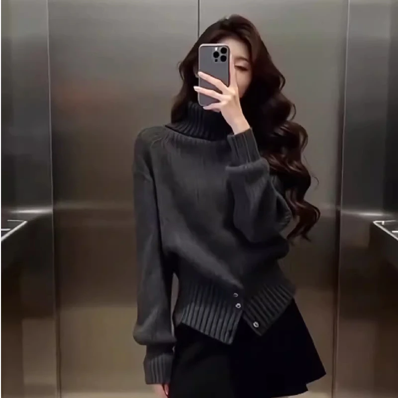 Autumn Winter New Style Sweater Deep Grey High Collar Long Sleeve Knitted Top Fashionable Soft Cotton Blend Regular Fit for W...
Autumn Winter New Style Sweater Deep Grey High Collar Long Sleeve Knitted Top Fashionable Soft Cotton Blend Regular Fit for W...