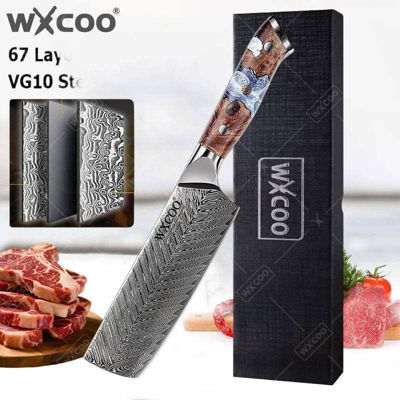 WXCOO Professional Kitchen Knife Set Durable Damascus Steel Meat Cleaver Chicken Bone Scissor Powerful Japanese Boning Knife
WXCOO Professional Kitchen Knife Set Durable Damascus Steel Meat Cleaver Chicken Bone Scissor Powerful Japanese Boning Knife