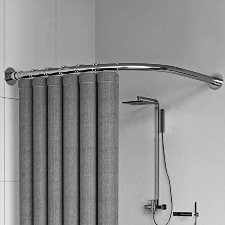 Угловой изогнутый карниз для душевой занавески 29.5-37.4" x 29.5-37.4", раздвижной L-образный регулируемый карниз для душевой занавески, установка без сверления
Угловой изогнутый карниз для душевой занавески 29.5-37.4" x 29.5-37.4", раздвижной L-образный регулируемый карниз для душевой занавески, установка без сверления
