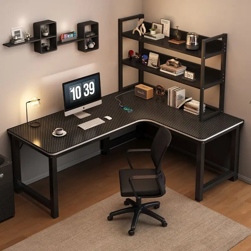 Corner computer e-sports double desktop home corner bookshelf combination bedroom L-shaped desk
Corner computer e-sports double desktop home corner bookshelf combination bedroom L-shaped desk