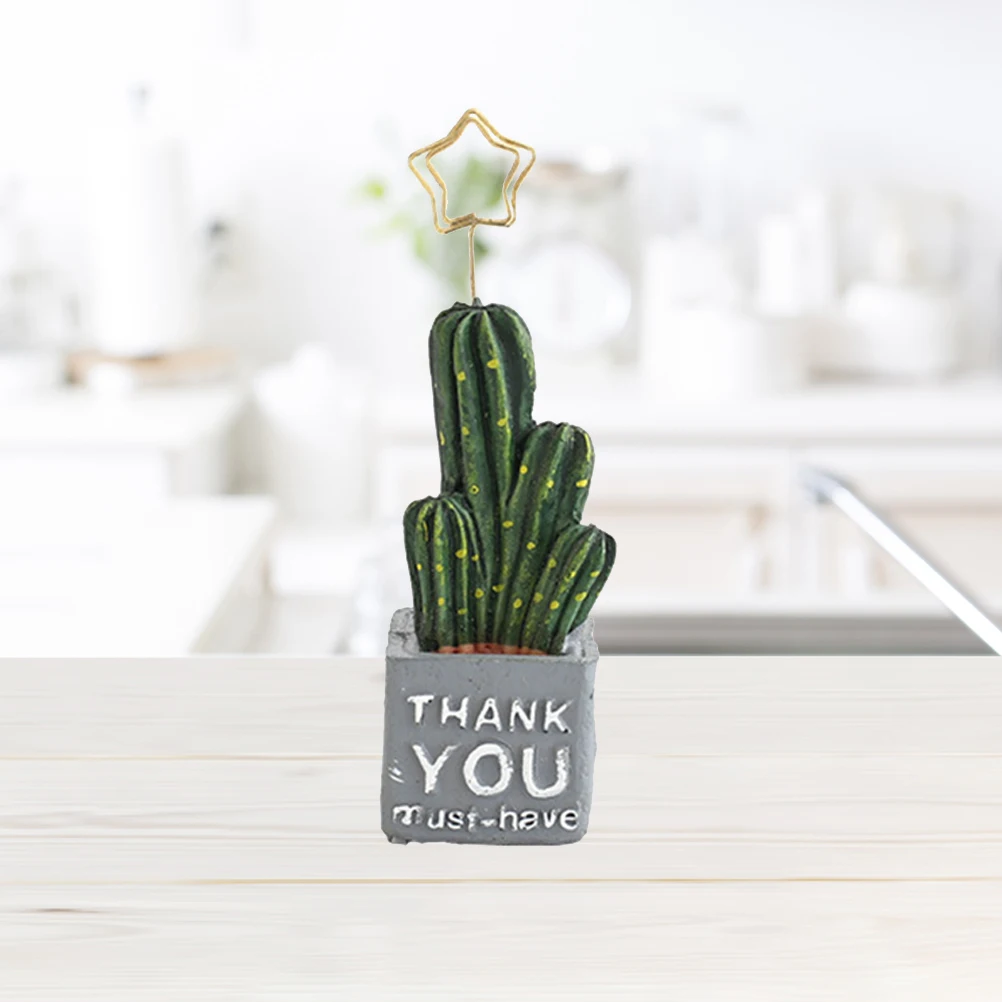 Creative Cactus Shaped Memo Holder Clip 12X3.5Cm Resin Base Metal Clip Business Name Photo Table Number Stand For Office Home
Creative Cactus Shaped Memo Holder Clip 12X3.5Cm Resin Base Metal Clip Business Name Photo Table Number Stand For Office Home
