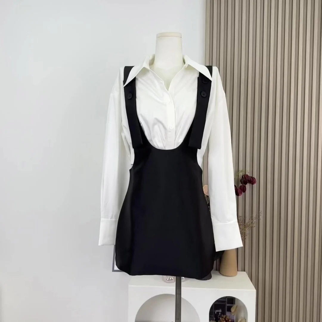 Fall Winter Women Korean Shoujo 2000s Aesthetic Y2k Preppy Style Outfits 2 Piece Set Long Sleeve Crop Shirt + Halter Dress Mini
Fall Winter Women Korean Shoujo 2000s Aesthetic Y2k Preppy Style Outfits 2 Piece Set Long Sleeve Crop Shirt + Halter Dress Mini