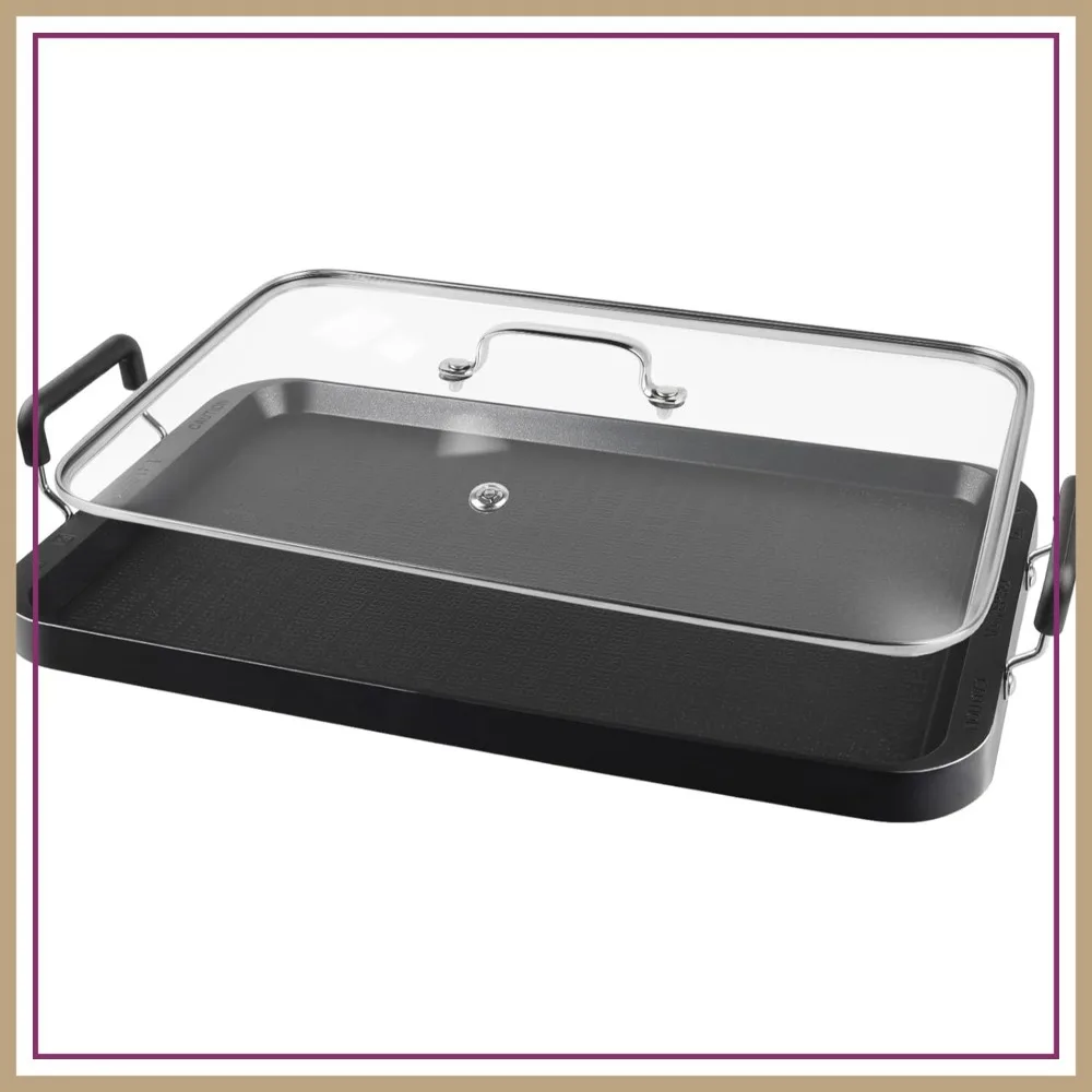 2 Burner Griddle Pan with Glass Lid, Stove Top Flat for Glass Stove Top, Aluminum Pancake, Non-Stick for Gas Grill, Double Burner Camping
2 Burner Griddle Pan with Glass Lid, Stove Top Flat for Glass Stove Top, Aluminum Pancake, Non-Stick for Gas Grill, Double Burner Camping