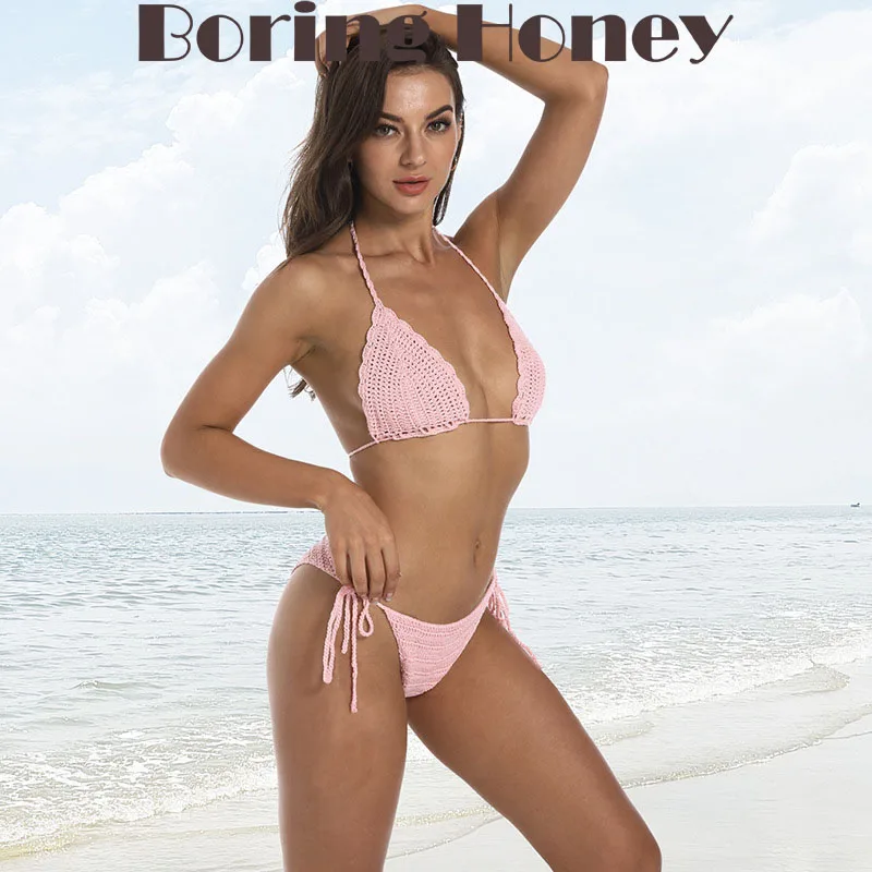 Boring Honey Summer Solid Color Fashion Handmade Suit Sexy Crochet Bikini Suit Multi-Color Choice Sexy Hollow Out Swimsuit Women
Boring Honey Summer Solid Color Fashion Handmade Suit Sexy Crochet Bikini Suit Multi-Color Choice Sexy Hollow Out Swimsuit Women
