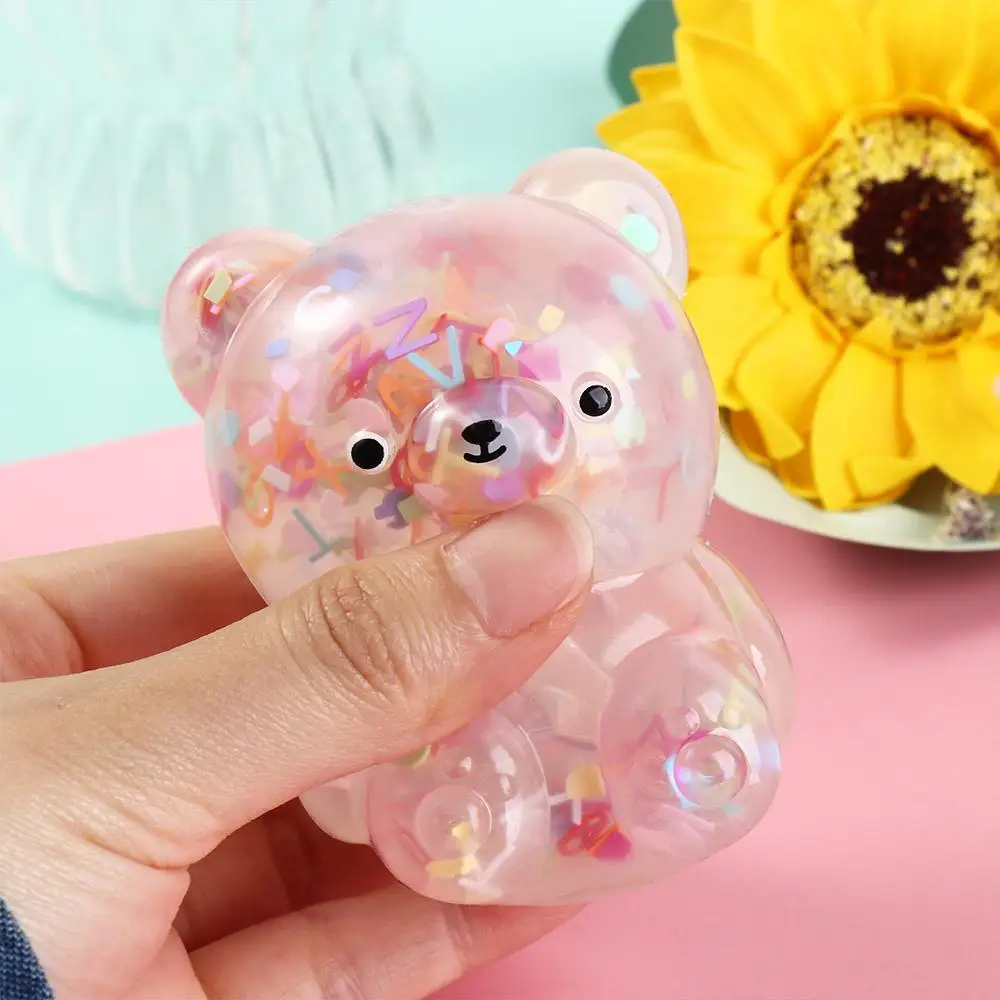 Novelty Toys Cartoon Animals Bear Squeeze Toy Colorful Sequins Soft TPR Gummy Bear Bear Fidget Toy For Kids Gift
Novelty Toys Cartoon Animals Bear Squeeze Toy Colorful Sequins Soft TPR Gummy Bear Bear Fidget Toy For Kids Gift