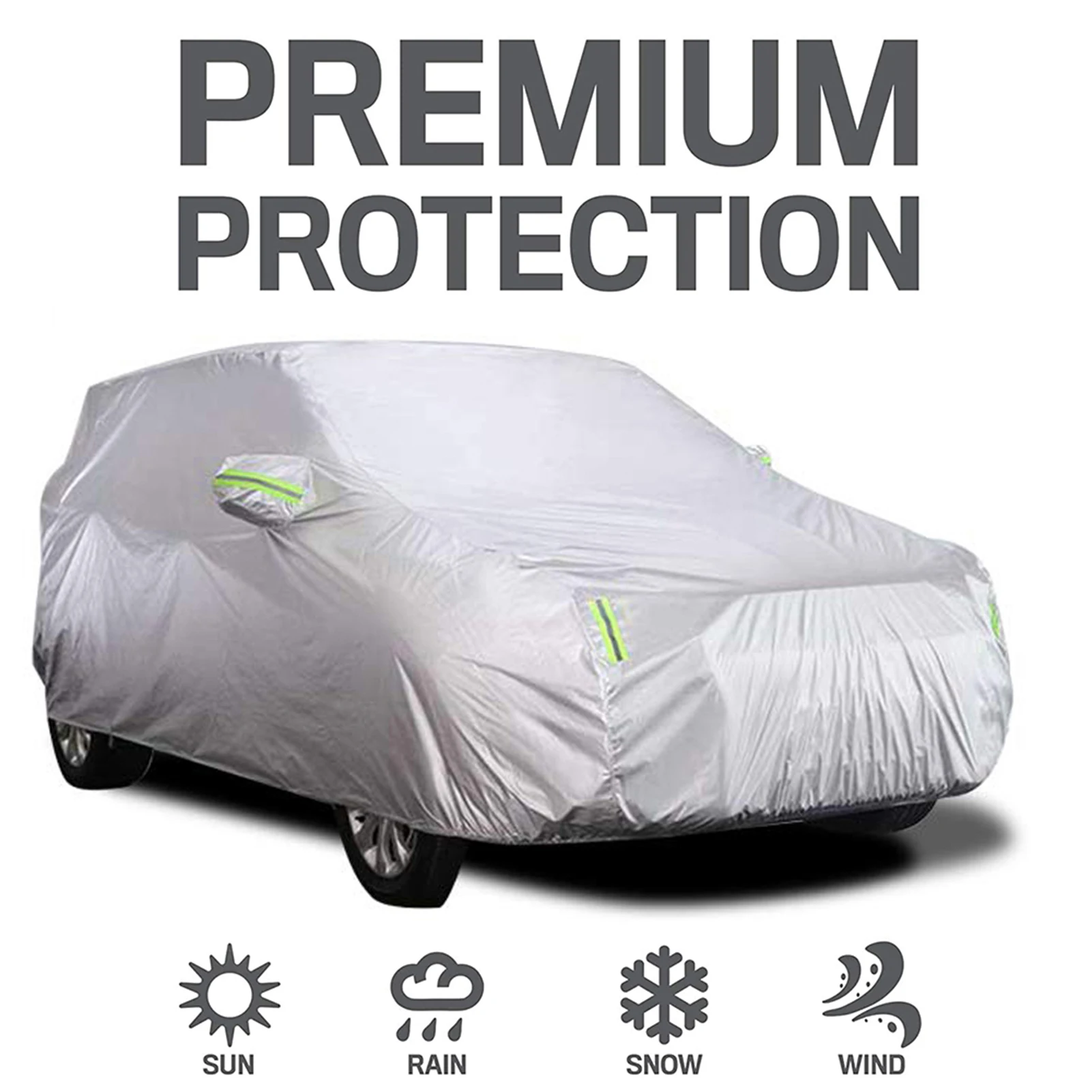 Car Cover Full Covers with Reflective Strip Sunscreen Protection Dustproof UV Scratch-Resistant for 4X4/SUV Business Car
Car Cover Full Covers with Reflective Strip Sunscreen Protection Dustproof UV Scratch-Resistant for 4X4/SUV Business Car