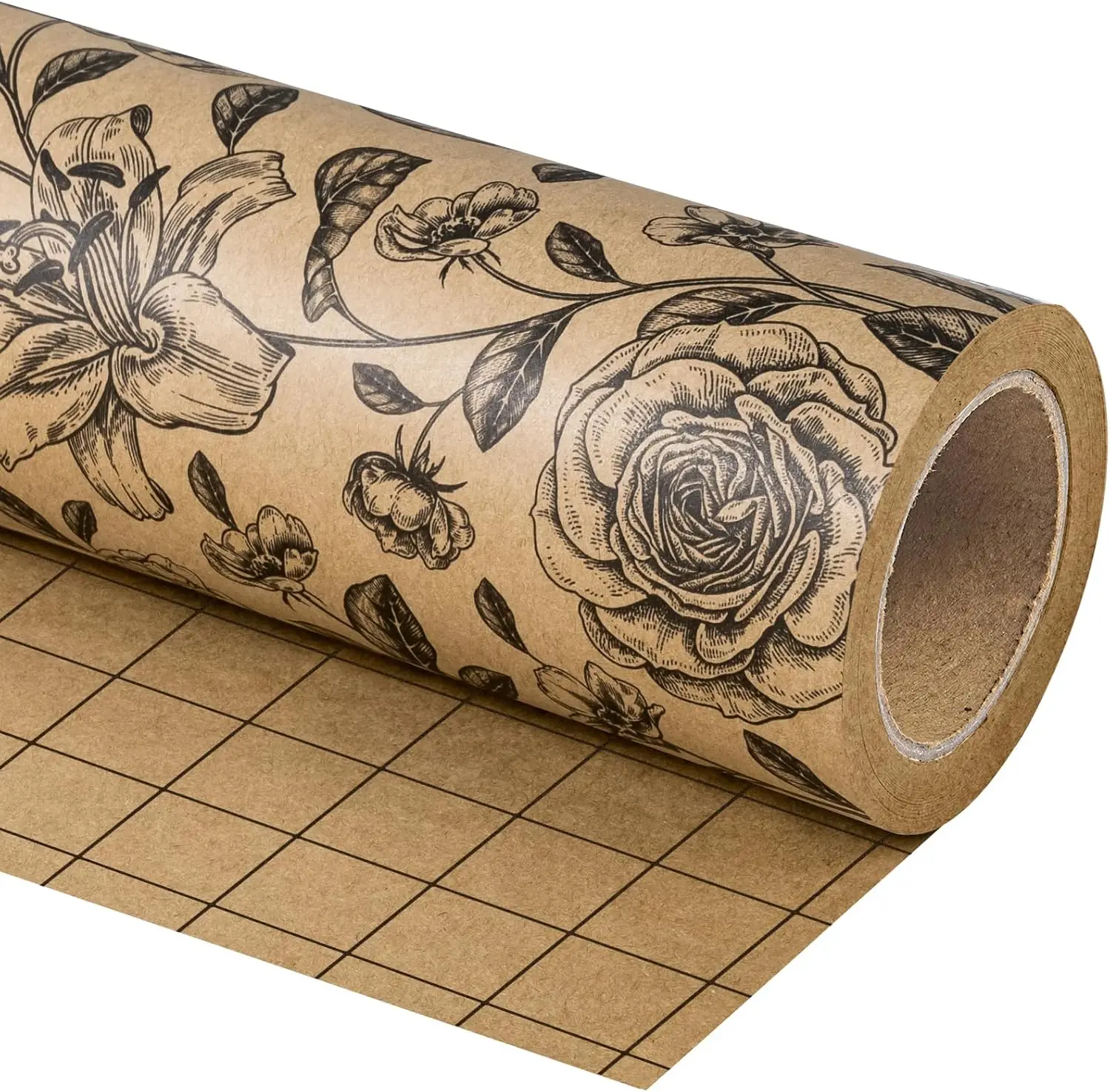 Kraft Floral Wrapping Paper Roll 17x33ft Vintage Black Flower for Birthday Bridal Shower Wedding
Kraft Floral Wrapping Paper Roll 17x33ft Vintage Black Flower for Birthday Bridal Shower Wedding