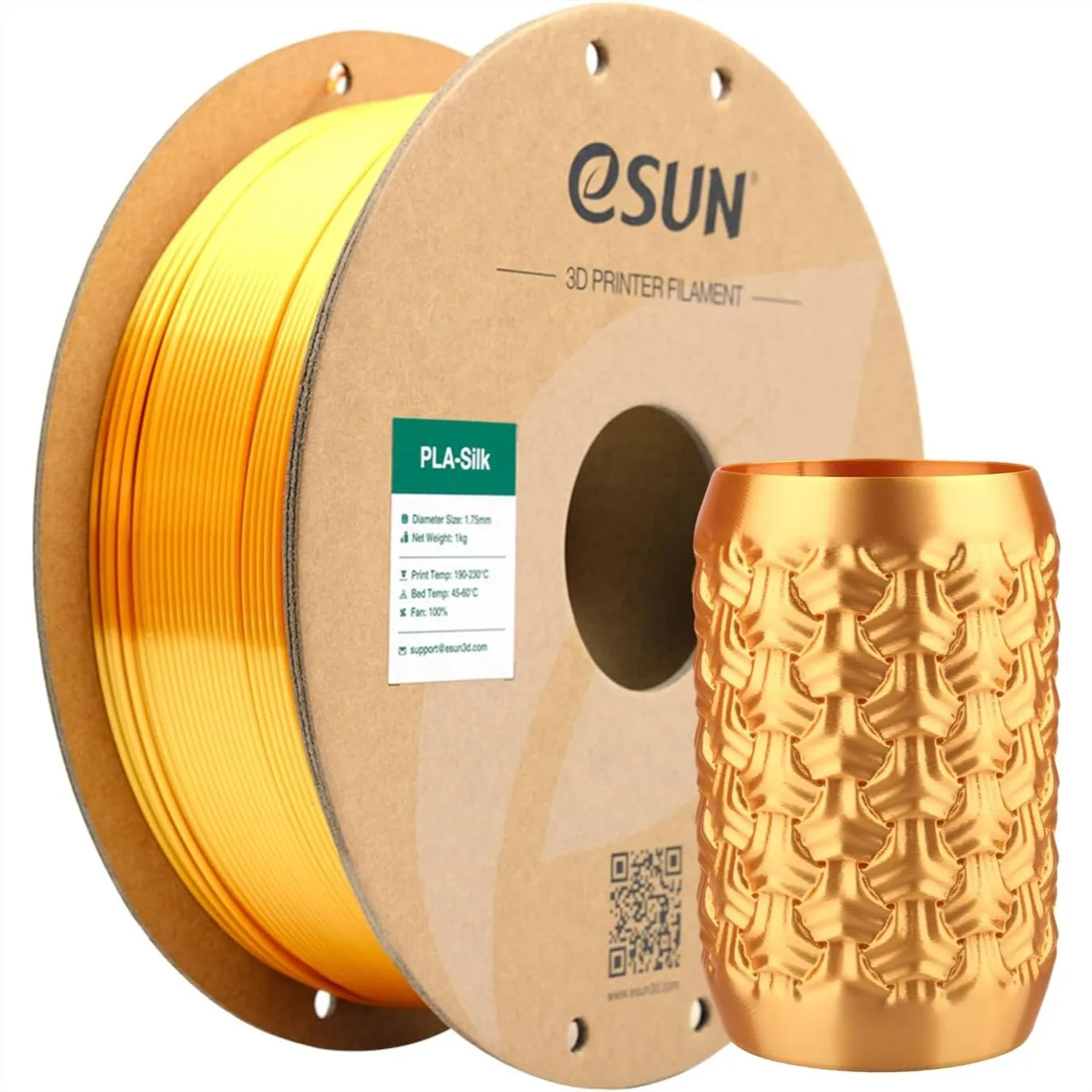 Silk PLA Filament 1.75mm Gold Shiny 3D Printing, Dimensional Accuracy +/- 0.03mm, 1kg Spool for FDM Printer
Silk PLA Filament 1.75mm Gold Shiny 3D Printing, Dimensional Accuracy +/- 0.03mm, 1kg Spool for FDM Printer
