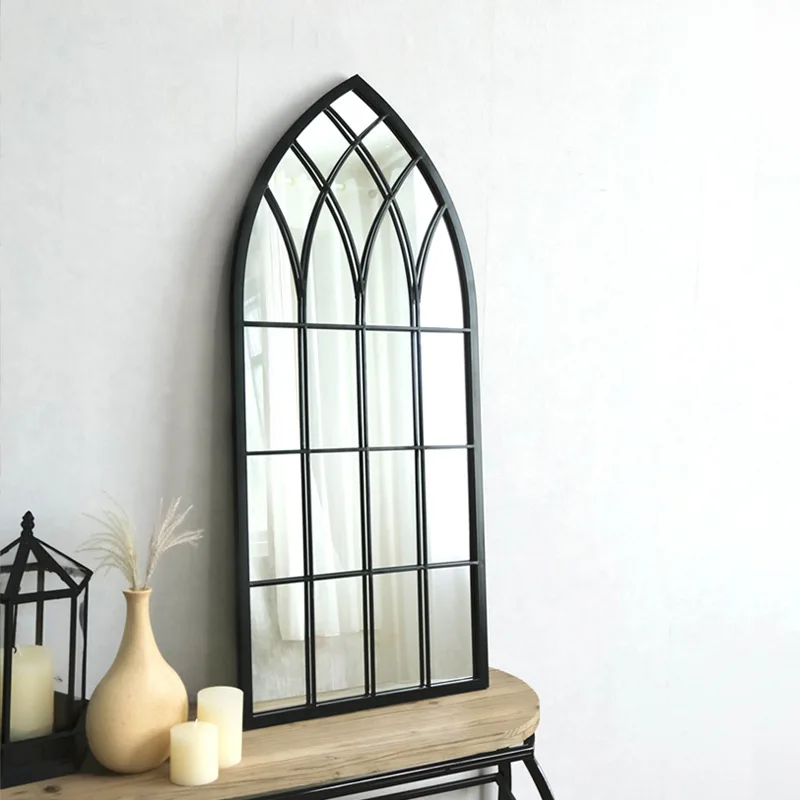 European retro wall-mounted decorative mirror Small apartment floor-to-ceiling wall-mounted wrought iron vanity mirror Household
European retro wall-mounted decorative mirror Small apartment floor-to-ceiling wall-mounted wrought iron vanity mirror Household