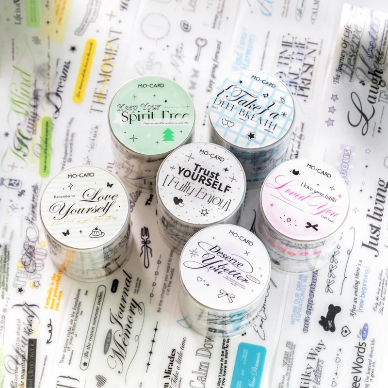 Mr. Paper, 6 Styles, 200cm Per Roll, Flash Sand PET Die-cutting Tape, English Sticker, DIY Material Sticker Tape
Mr. Paper, 6 Styles, 200cm Per Roll, Flash Sand PET Die-cutting Tape, English Sticker, DIY Material Sticker Tape
