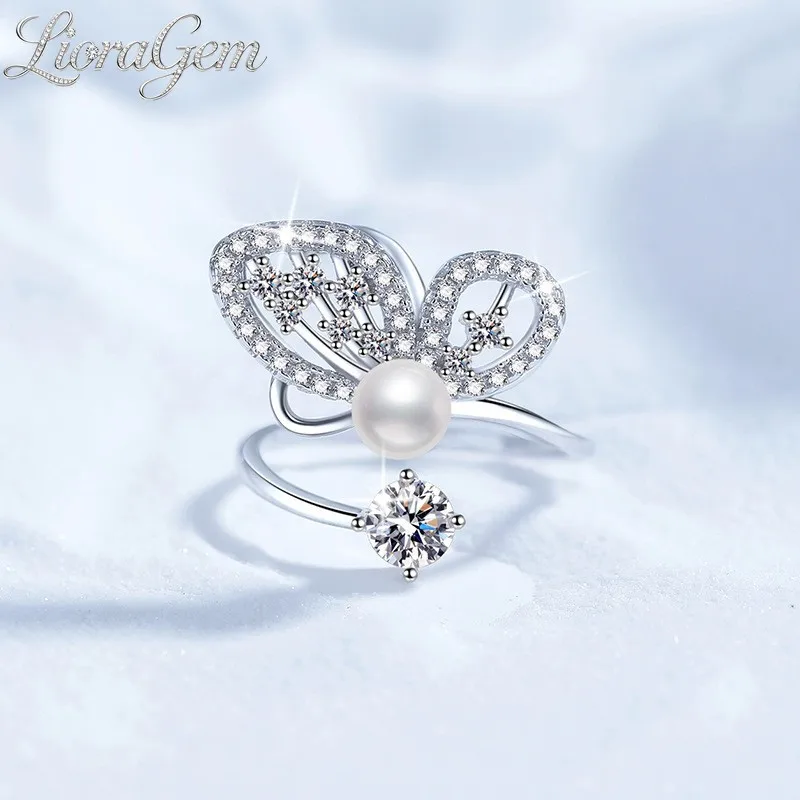 LioraGem Women's Freshwater Pearl Rings Set with Moissanite Butterfly Design, Adjustable Wedding Band Platinum PT950 Stamp
LioraGem Women's Freshwater Pearl Rings Set with Moissanite Butterfly Design, Adjustable Wedding Band Platinum PT950 Stamp