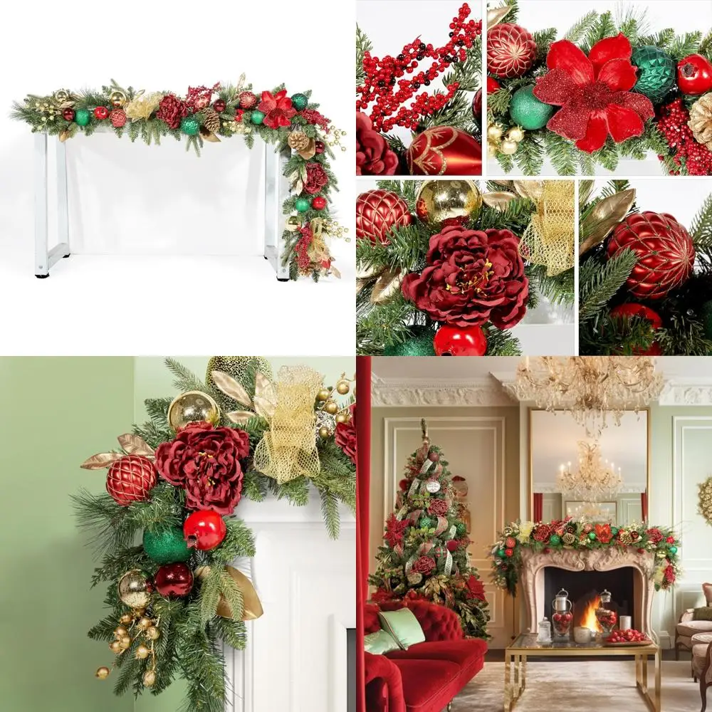 LED Lighted Christmas Garland 6 Feet, 50 Lights, Red Green Gold, Indoor Outdoor Decoration for Xmas Season
LED Lighted Christmas Garland 6 Feet, 50 Lights, Red Green Gold, Indoor Outdoor Decoration for Xmas Season